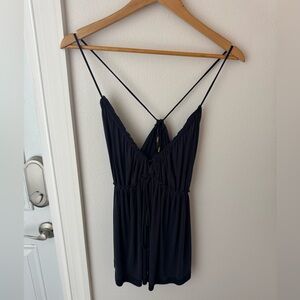 • Free People • Women’s Boho Tank Top Faded Black/Charcoal Grey